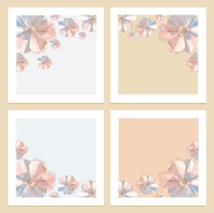 four beautiful floral backgrounds with spring flower corner decorations
