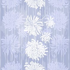 Seamless pattern with chrysanthemums and grange texture