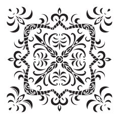 Hand drawing decorative tile pattern Italian majolica style N4