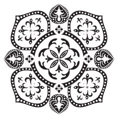Hand drawing decorative tile pattern Italian majolica style N5