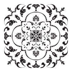 Hand drawing decorative tile pattern Italian majolica style N6