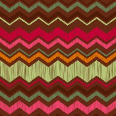 Seamless zig zag embroidery pattern - brown background