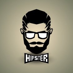 Black hipster sign