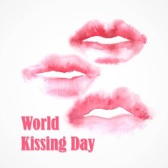 Watercolor lips World Kissing Day N2
