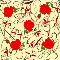 Vector pattern in the form of roses and abstract elements