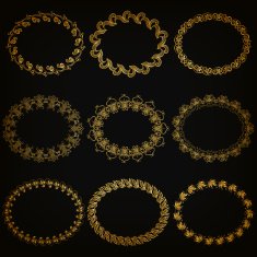 Vector set of gold decorative borders frame N14