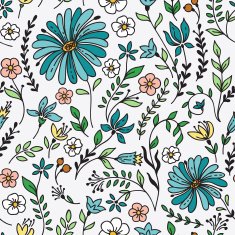 Pattern with camomile and flowers N4