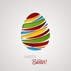 Happy Easter card decorated paper egg N5