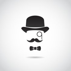 Gentleman face Icon isolated on white background