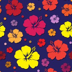 Floral hibiscus pattern N3
