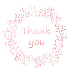 Thank you card with watercolor wreath
