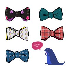 set of beautiful bows with different patterns N2
