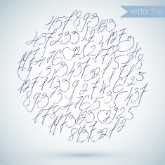Hand drawn vector numbers N2
