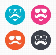 Mustache and Glasses icons Hipster symbols N9