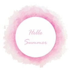 hello summer circle banners Vector illustration light pink whit