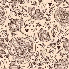 Vintage pattern with flowers N2