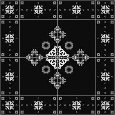 Patterned design element on a dark background