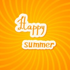 Bright yellow summer background Happy summer! Vector illustrati