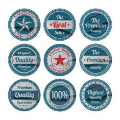 Vintage premium quality labels set N15