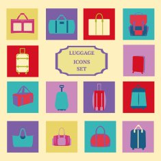 Collection of Travel bags set flat design