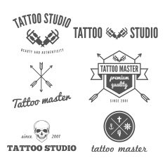 Set of logo emblem badge print sticker and logotype elements