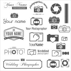 Collection of vintage retro logo icons and elements for logotypes