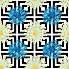 Seamless camomiles and cornflowers pattern