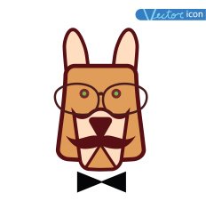 Hipster pet icon set vector illustrations N17