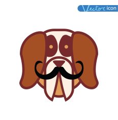 Hipster pet icon set vector illustrations N18