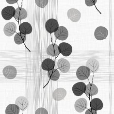Seamless pattern of abstract branches Monochrome vector background N3
