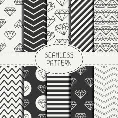 Set of hipster fashion geometric seamless pattern with diamond Chevron