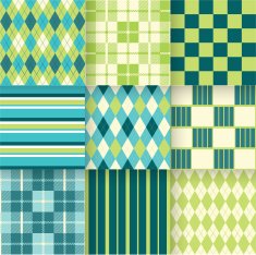 Set of seamless backgrounds with pattern striped chess checkered N5