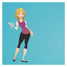girl with a cocktail illustration N4