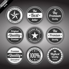 Vintage premium quality labels set N16