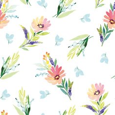 Watercolor flower pattern N92