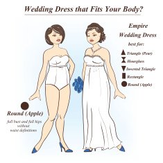 Woman in underwear and Empire wedding dress