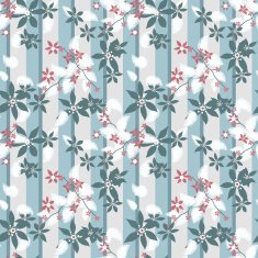 Seamless floral pattern striped background