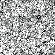 Pattern with flower and birds N3