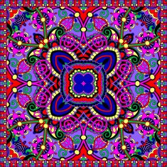 Traditional ornamental floral paisley bandanna Square ornament N73