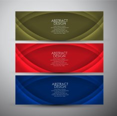 Vector banners set with curves background N3