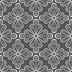 Geometric Pattern with Flowers