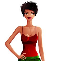 Sexy coquette dark skin woman upper body portrait Gorgeous lady N2