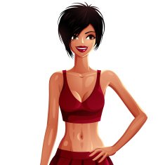 Sexy woman upper body portrait Beautiful brunette