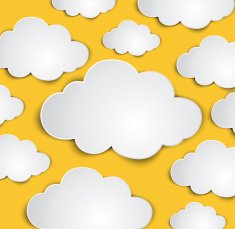 Abstract shape of clouds on yellow background