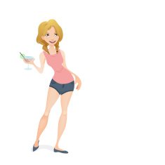 girl with a cocktail illustration N5