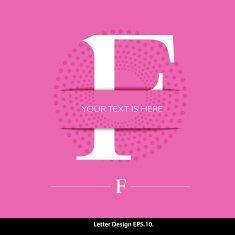 Letter F vector alphabet inserted into the paper cut
