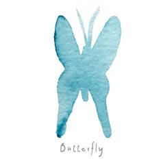 Watercolor butterfly hand drawn image Vector eps10