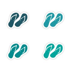 assembly realistic sticker design on paper slippers N3