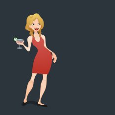 girl with a cocktail illustration N6