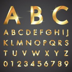 alphabetic fonts and numbers N22